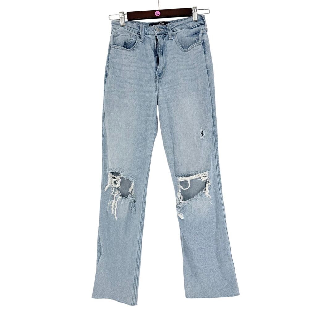 Hollister Ultra High Rise Vintage Straight Jeans 25x27 Light Wash